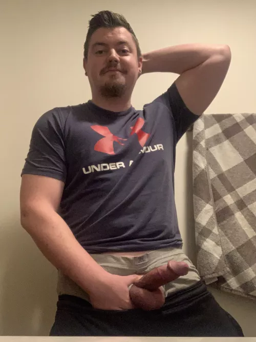 Smirking because I know at least one of you will enjoy seeing my throbbing cock this morning. by guitarplayer6699