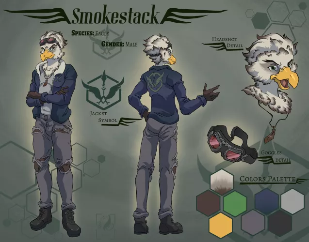 Smokestack reference sheet commission ~ Hey avians, who else love an eagle? ^^ by fer7adami