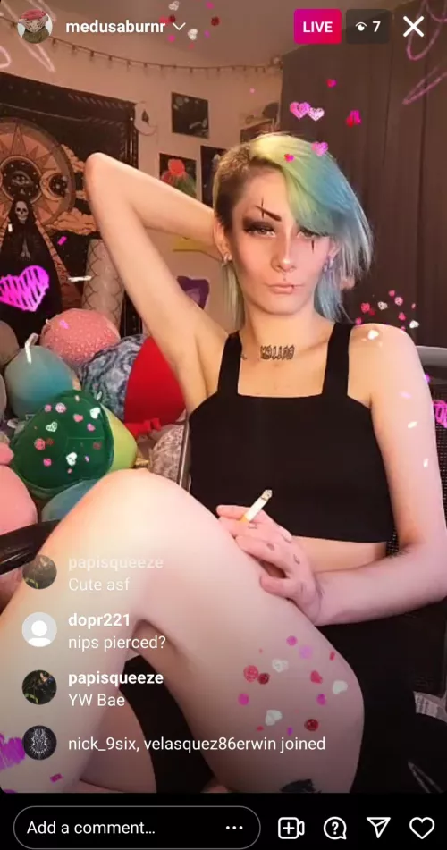 smoking that cigarette makes her look so gorgeous Join her sexy ass lives by dragonmike54