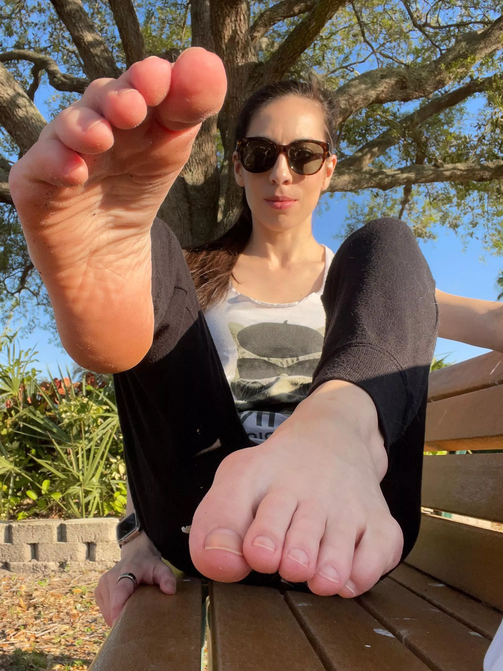 Sneaky sweaty soles outside posted by yogafootqueen