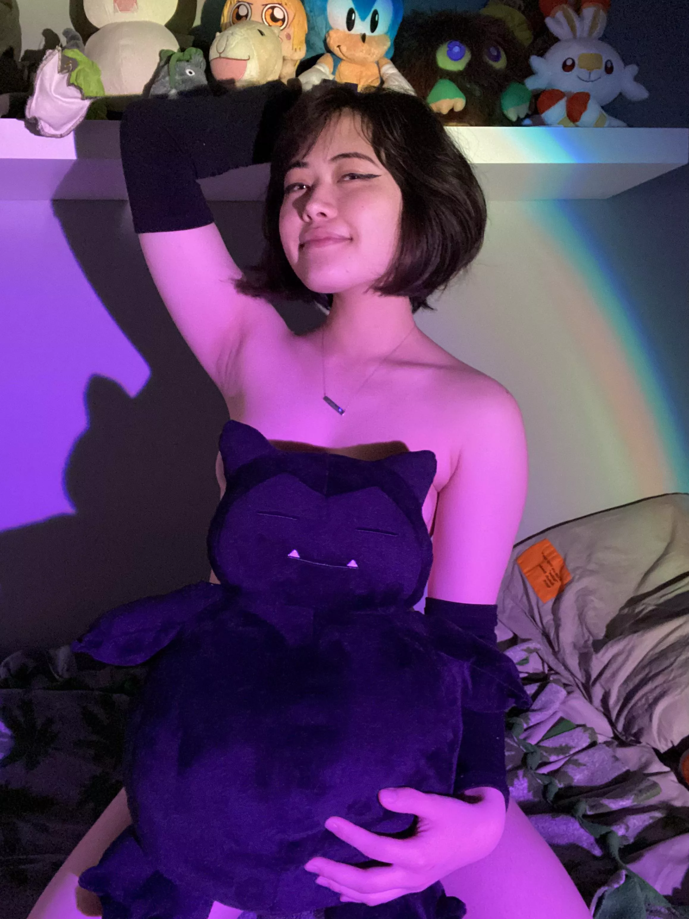 Snorlax and I are feeling a little sleepy today hehe🌈🖤💤 posted by ErikaBulbasaur