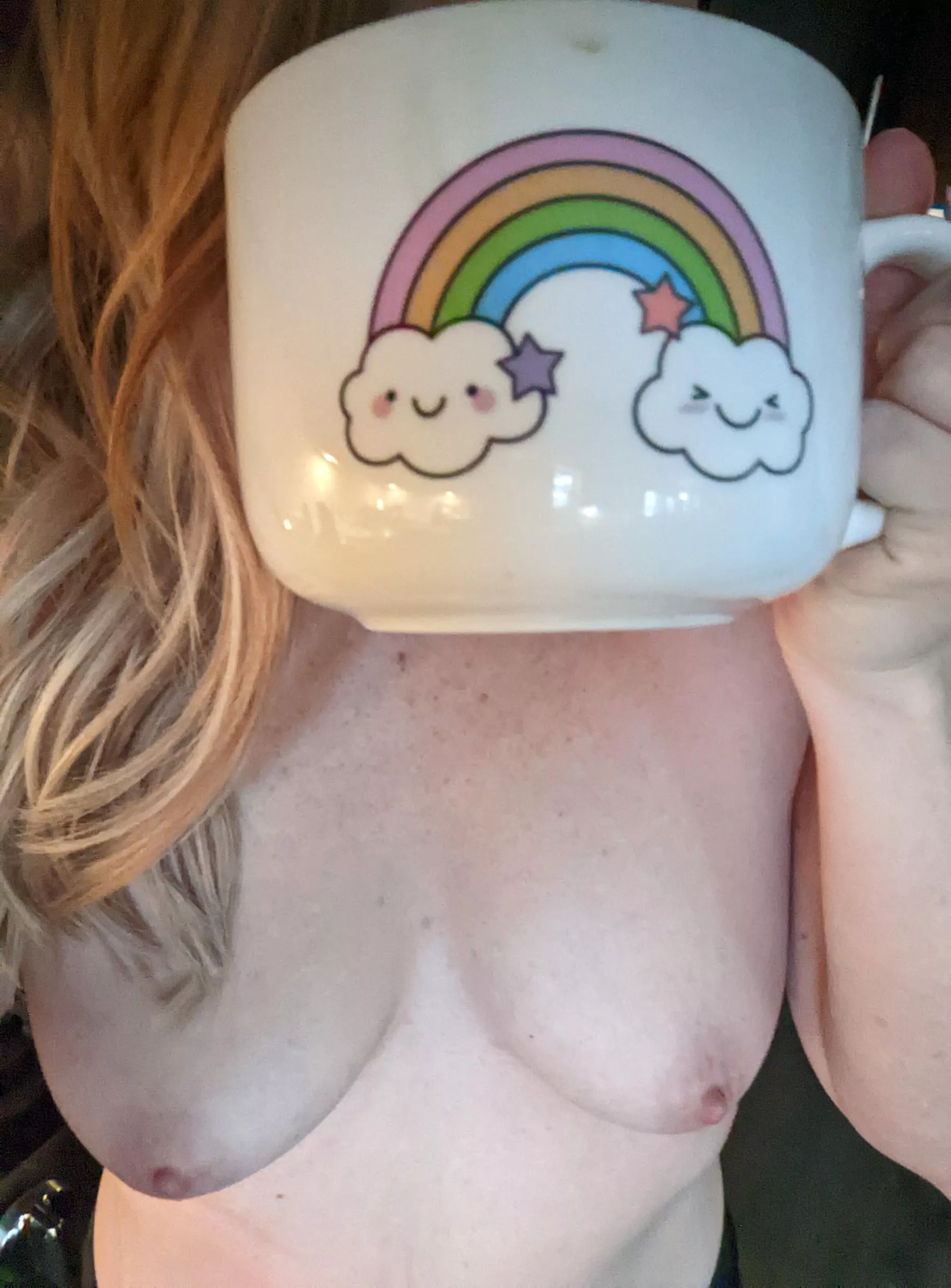 snowing outside but all rainbows and nipples inside! Time for French toast! posted by ohwowtastethis