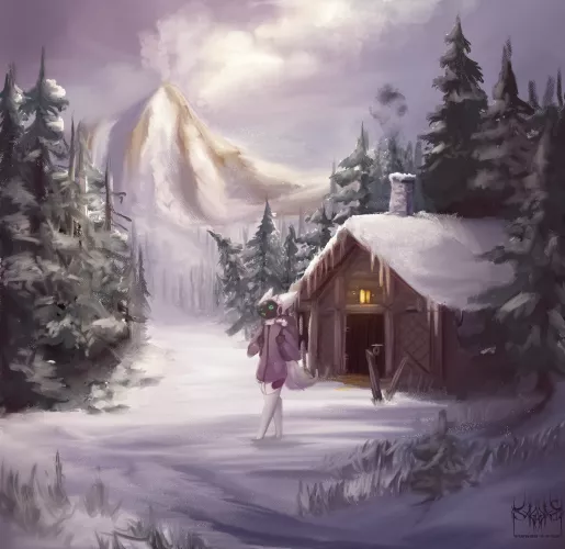 Snowy adventure <3 bday gift art for fastefern (art by me SagarisUwU) by Cereberas-Is-a-Twat