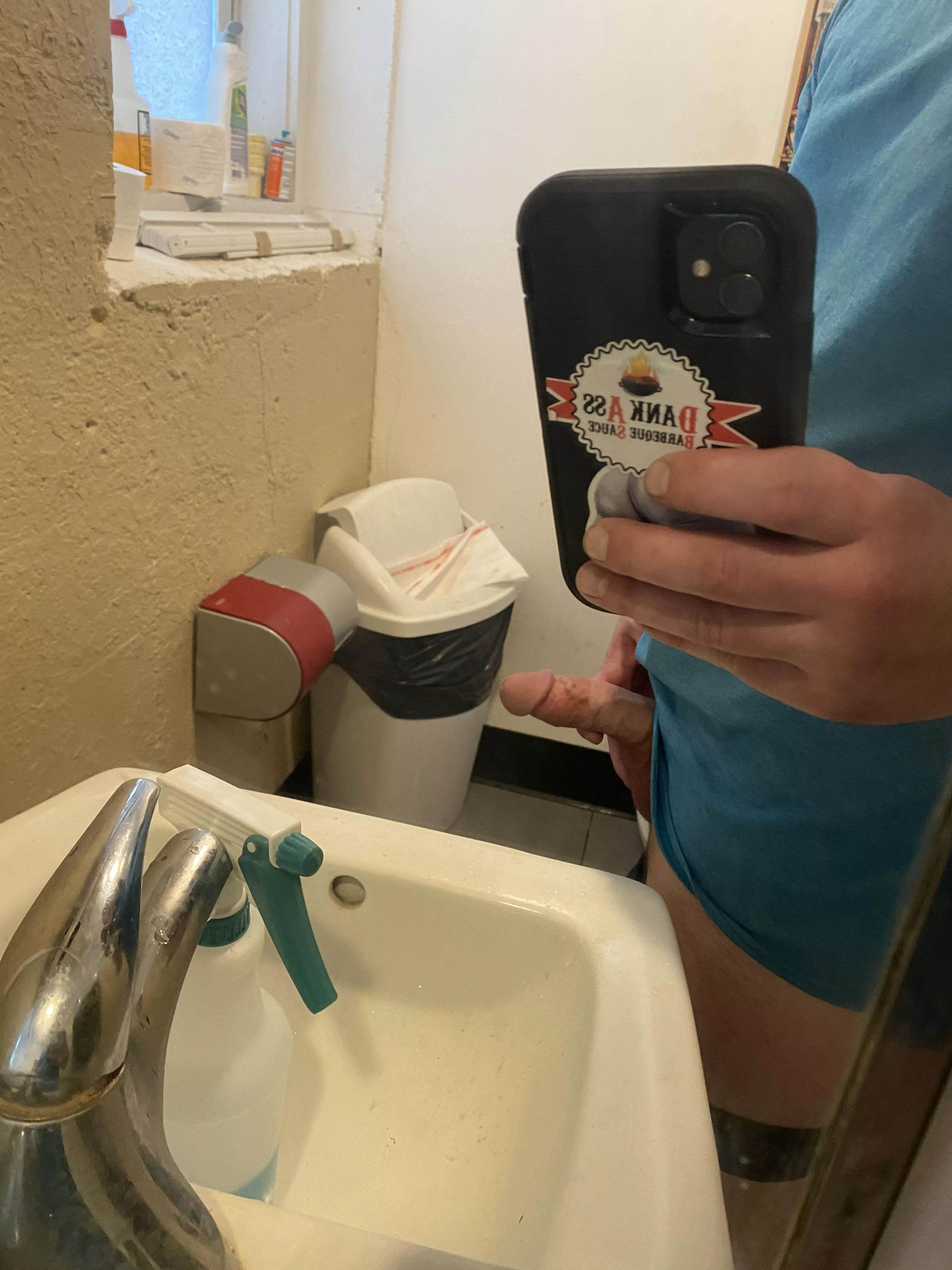 Snuck into the bathroom at work cuz I had such a hard on posted by caveman030894