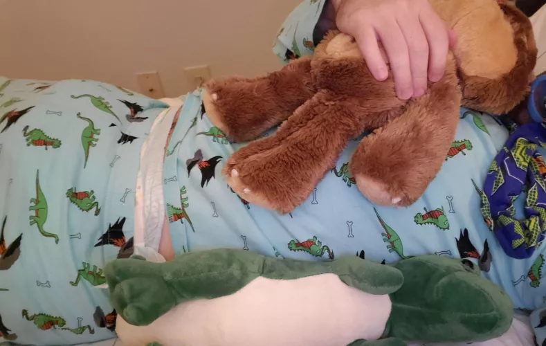 Snuggled up for bed with my buddies by SharpestBanana