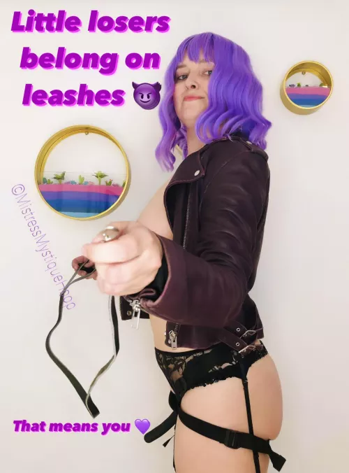 So let's put you on your leash already [oc] 💜😈💜 by MistressMystiqueHoop
