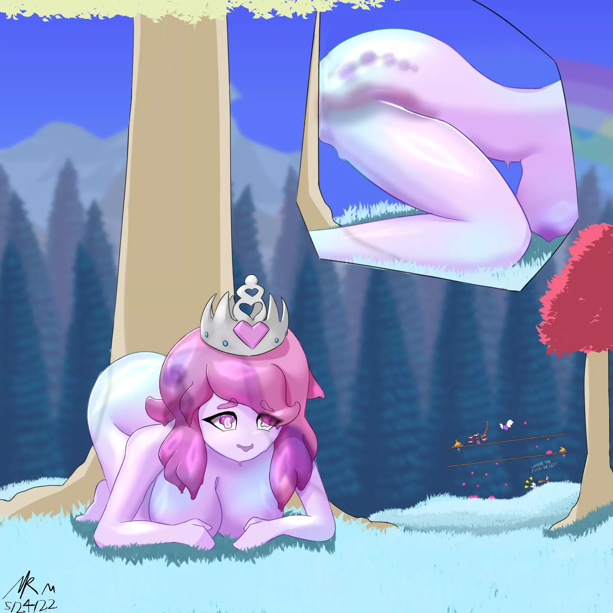 So that's where she teleports to [Slime Queen, Terraria] (OC) posted by MR_M_WAS_TAKEN