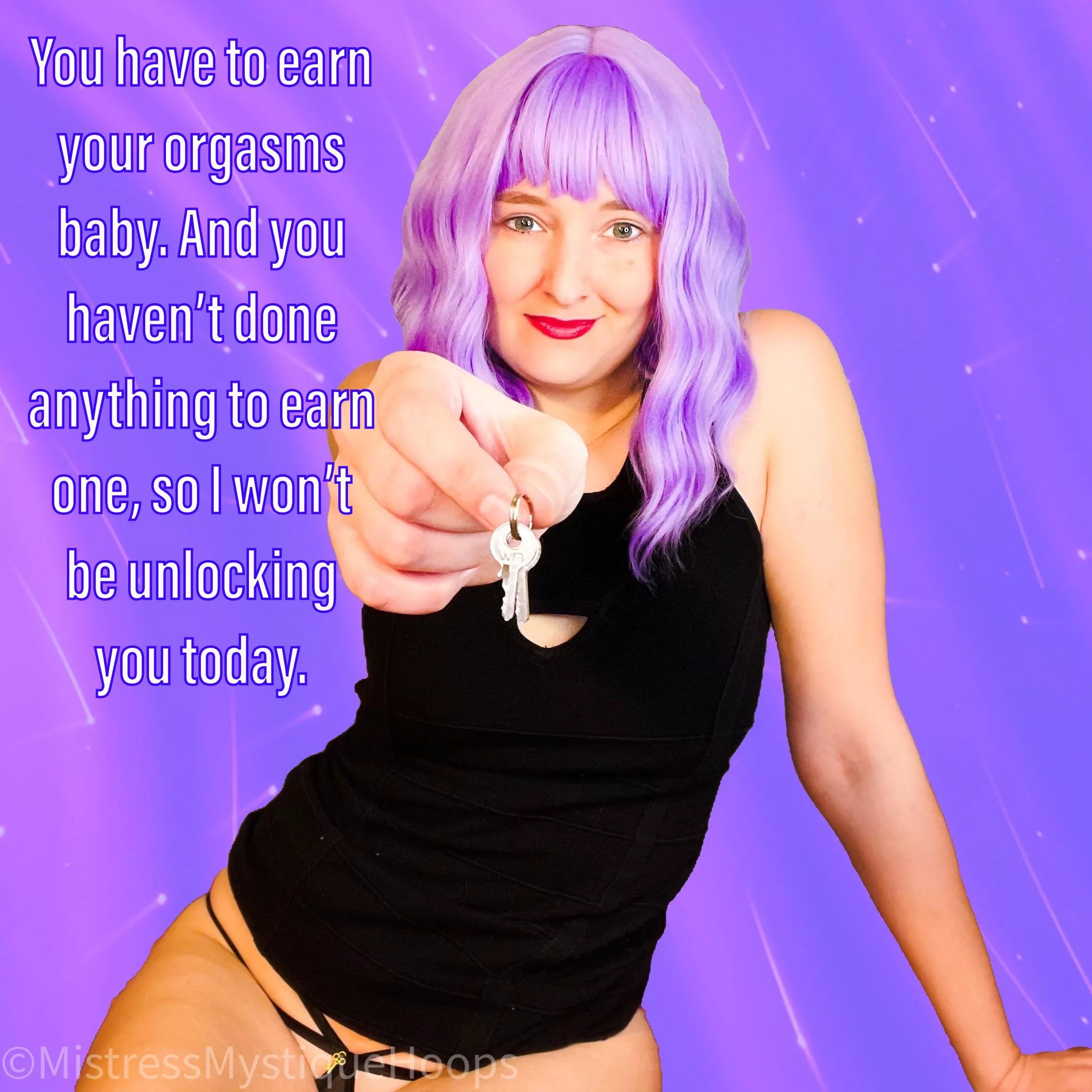 So what are you going to do to earn it pet? 💜🍆💦💜 posted by MistressMystiqueHoop