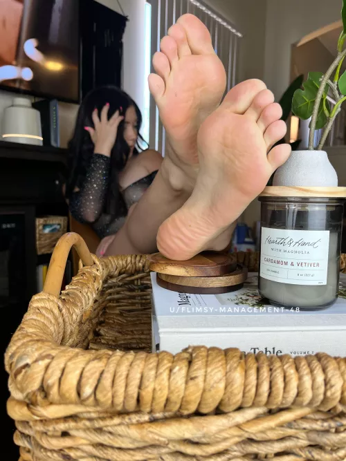 Soft soles on display for you while you touch your cock. by Flimsy-Management-48