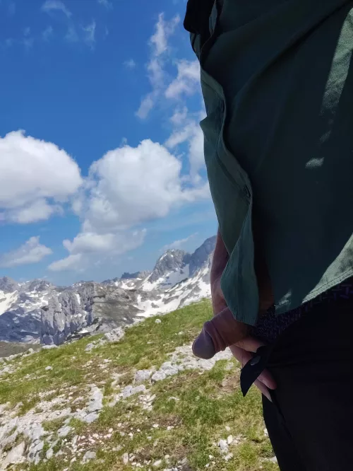 Softie at the op of the montain (2300m) after a 1000m + hike. I hope the enjoy the view by Rndm_slip