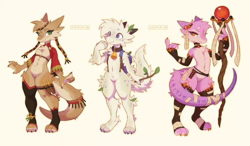 Some fluffy kobold designs I made! by waspsalad