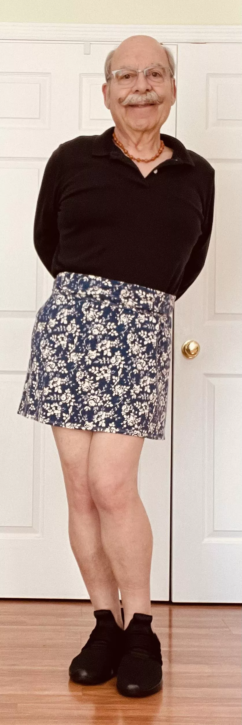 Some friends suggested I should wear a high waisted skirt. The skirt’s hem was only a couple of inches above the knee, so I did the old Catholic School girl roll up to show a bit more leg. posted by MychalBloodwing