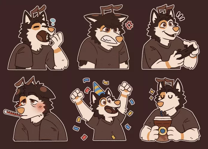 Some of the stickers I made for someone on Twitter UwU (art by me @_capycorn) by _capycorn