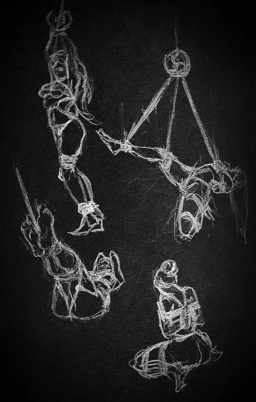 Some quick shibari sketches, hope you like it :) by evolwen