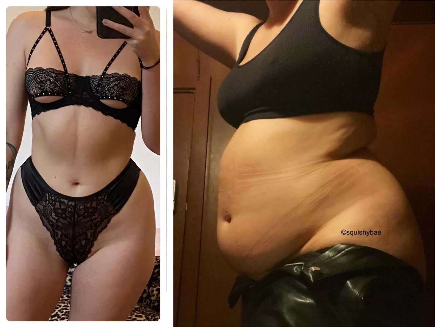 Someone made this before & after of me… all I can say is oops! 😳 posted by squishy_bae