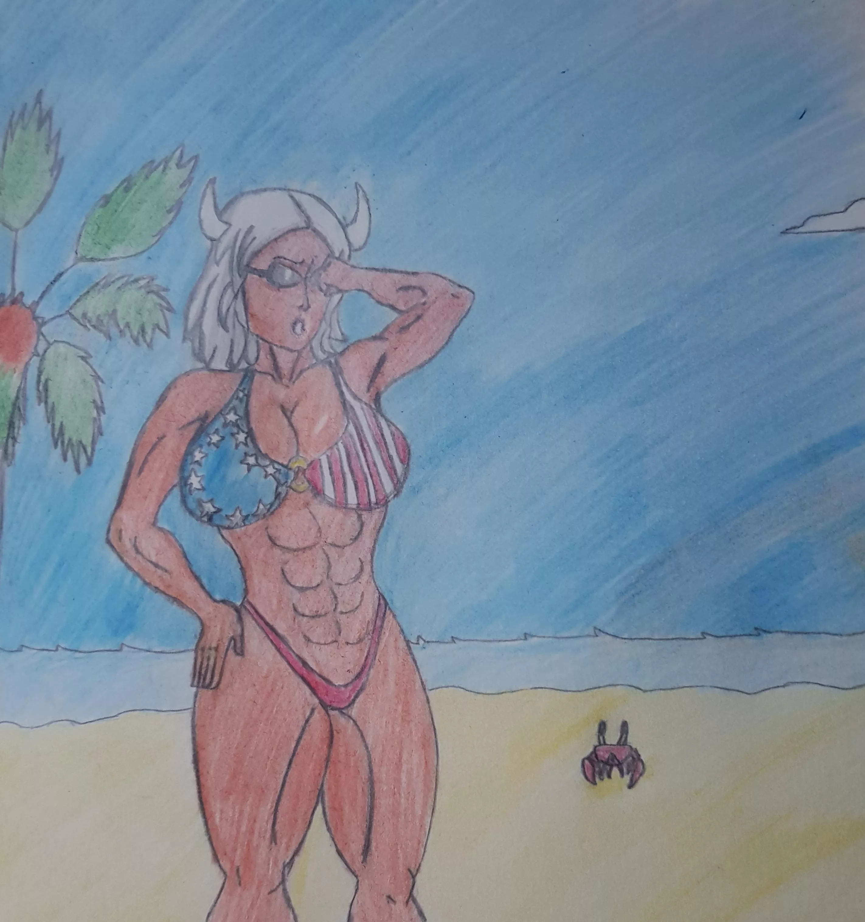 Sophia at the beach 🏖 posted by the-doigster