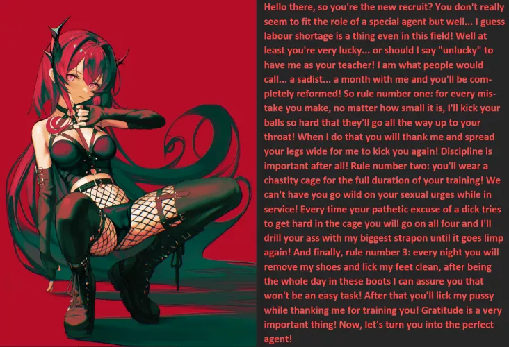 Special training [Femdom] [CBT] [Chastity] [Foot Fetish] by qanave