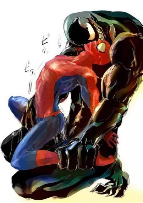 (spidey and venom having a good time) by RevolutionaryPool678