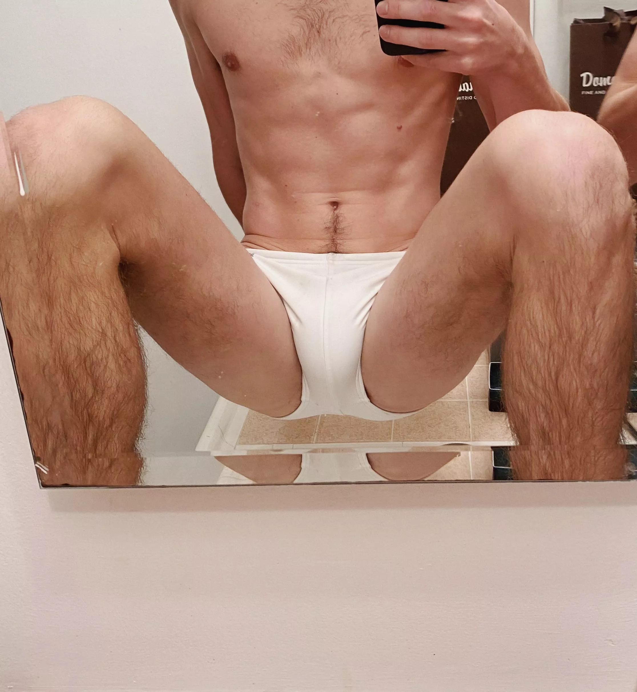 Sporting my white speedo 💦 posted by swimmerjock777