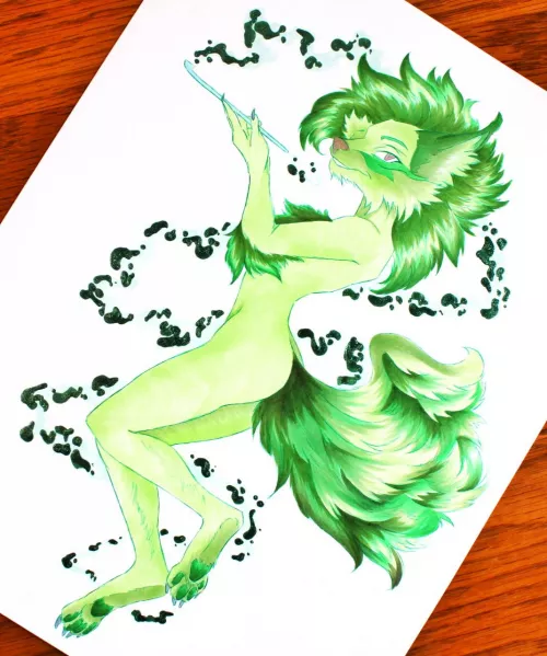 Sprigatito Furry! (art by me) by victorgrove