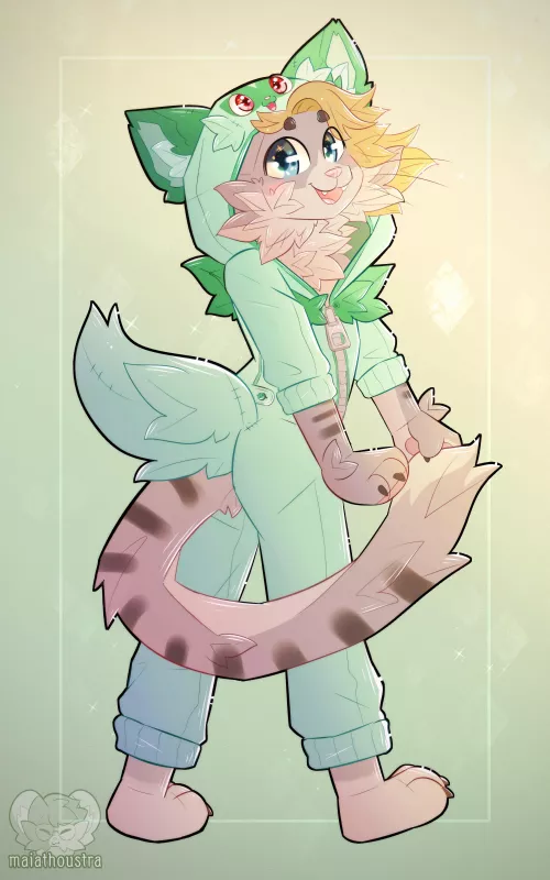 Sprigatito kigurumi ~ comm for u/tacotofiveate, art by me @maiathoustra by maiathoustra