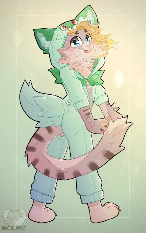 sprigatito onesie ~ comm for tacotofiveate, art by me @maiathoustra by maiathoustra