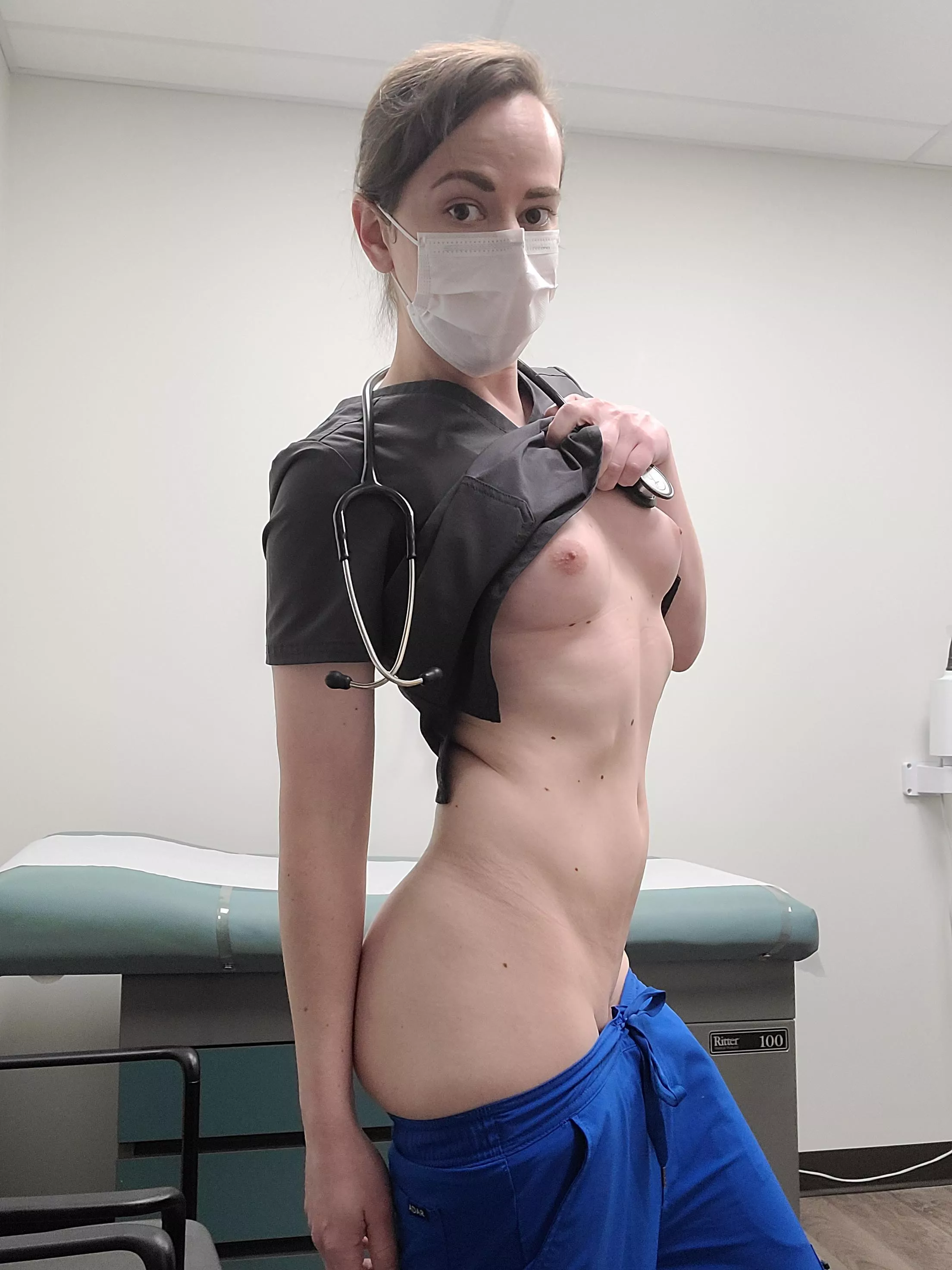 squats starting to payoff for this nurse's tushy posted by cutepatootz