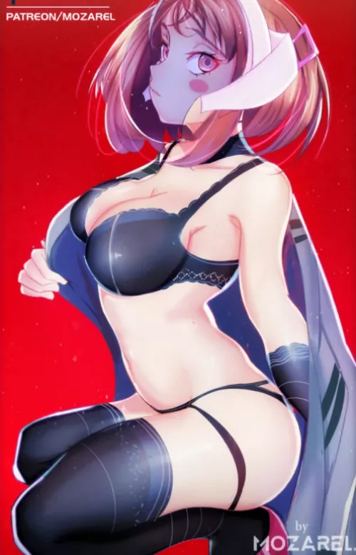 Squatting ochako (Mozarel) by kitttyxyx999