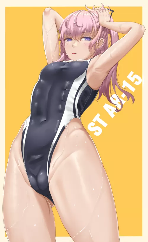 ST AR-15 Highleg Swimsuit (Chiyo Goya ) [Girls' Frontline] by sequence_string