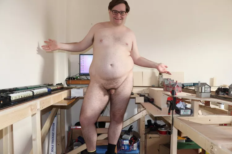 Standing over my newly built, work in progress 00 scale empire. Well one of them anyway, I have another in the front room XD by nathan5660