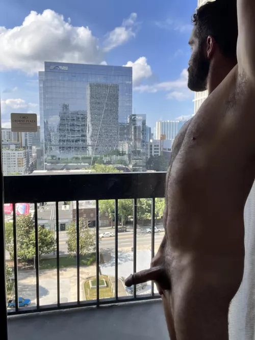 Staring out onto the city! by morethanjustcock