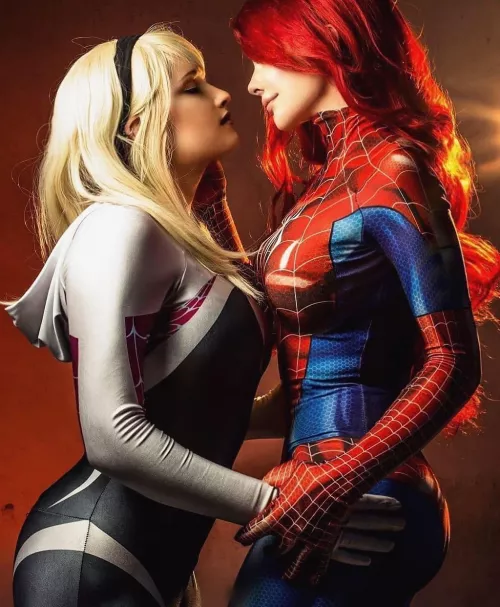 StephBot (Spider-Gwen) and Jenna Lynn Meowri (Mary Jane) by Difficult-Tower-6409