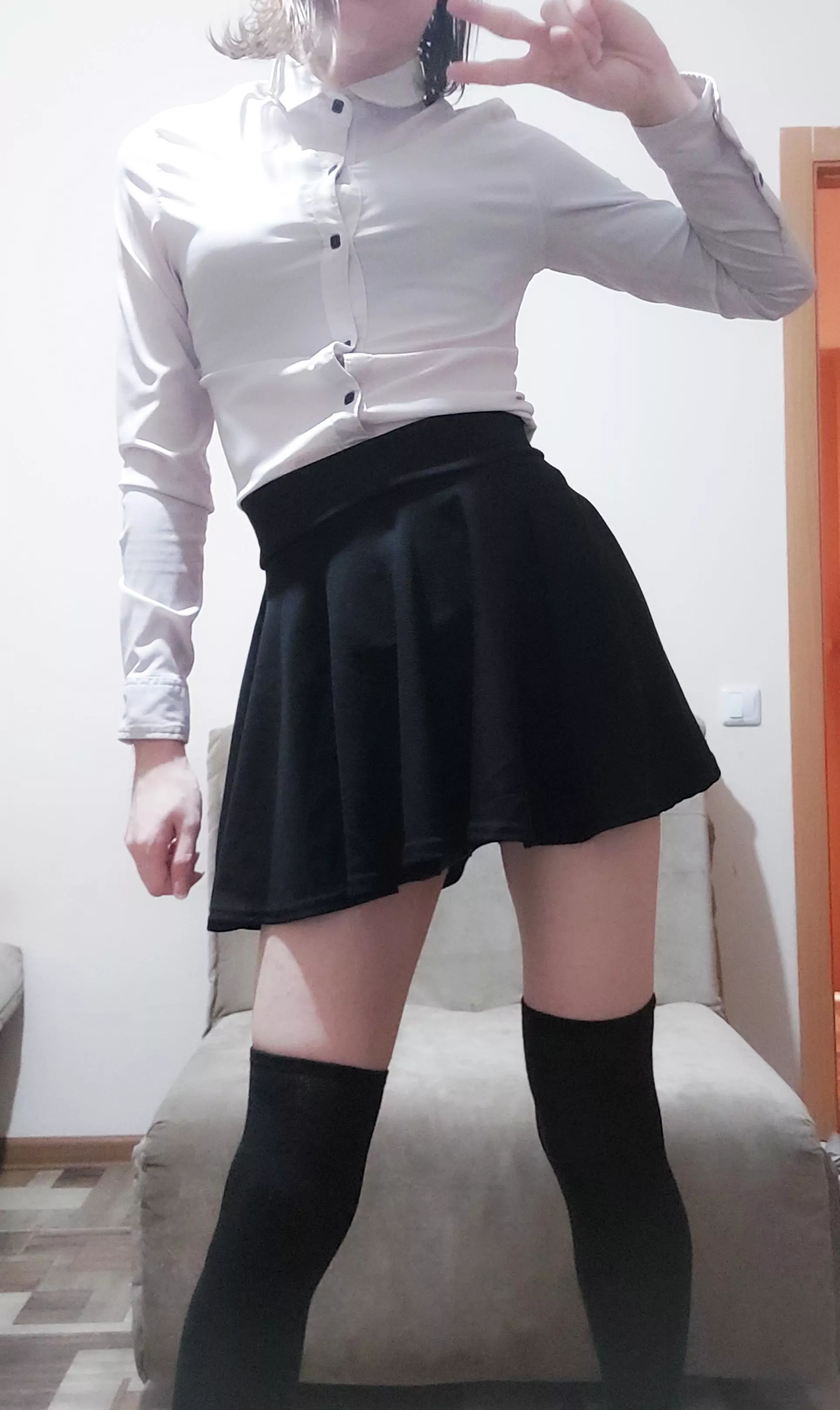 stole my brother's shirt) how does it look? uwu🤍 posted by Nar1A_zera