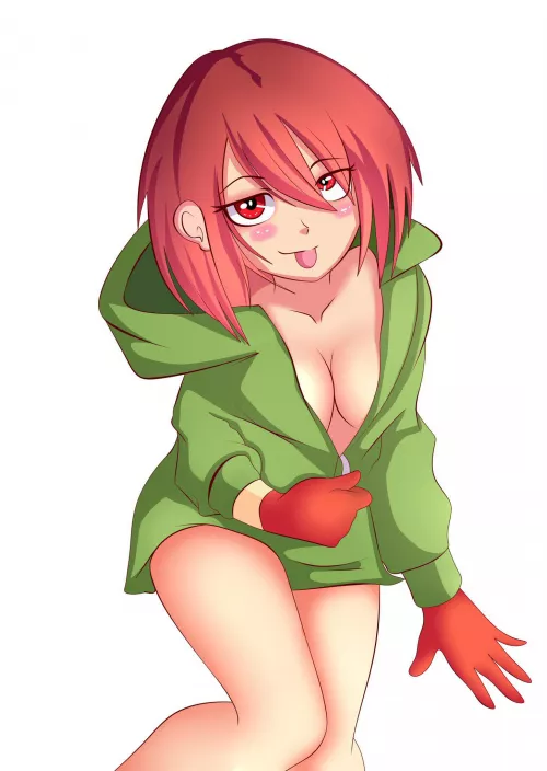 [Storyshift Chara] Teasing. (Indigopencil commissioned by me) by IreallyloveMonika