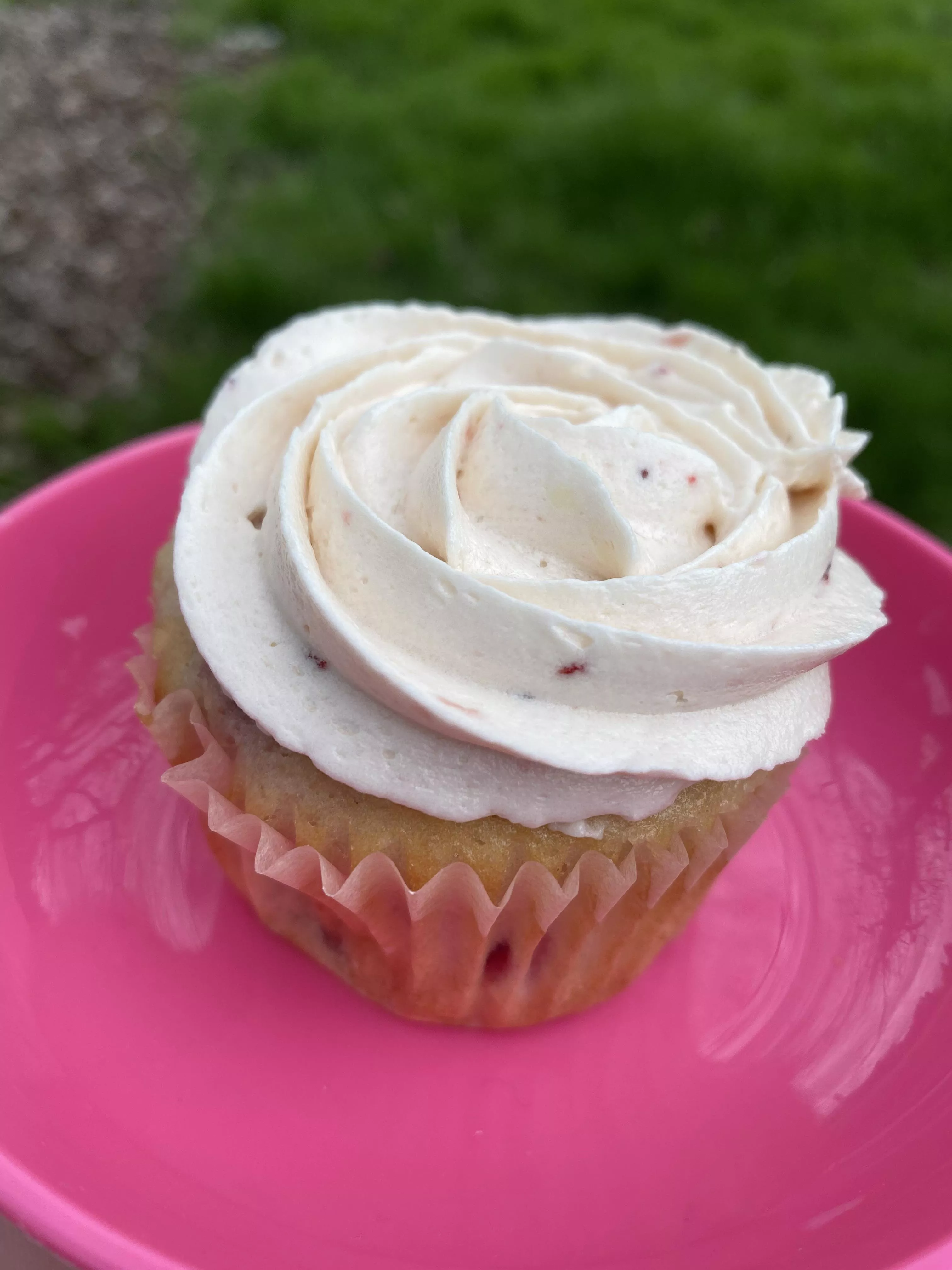 Strawberry cupcake with strawberry vanilla buttercream frosting with a little bit of my cum and blood as the secret ingredients 🥰 posted by killed-in-action