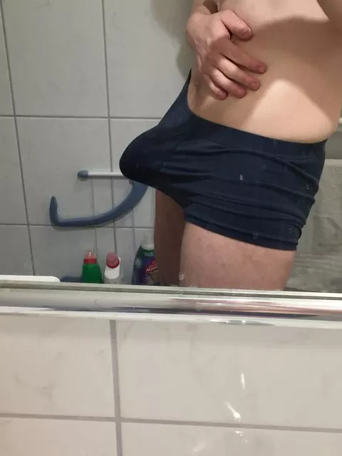 Stretching my underwear quite a bit. posted by MonCookie123