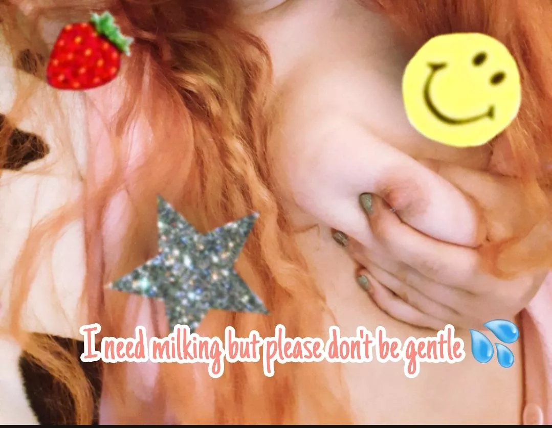 struggling to get milk to come in for the first time.. any advice for this cow? 😝💕 posted by kittencow92