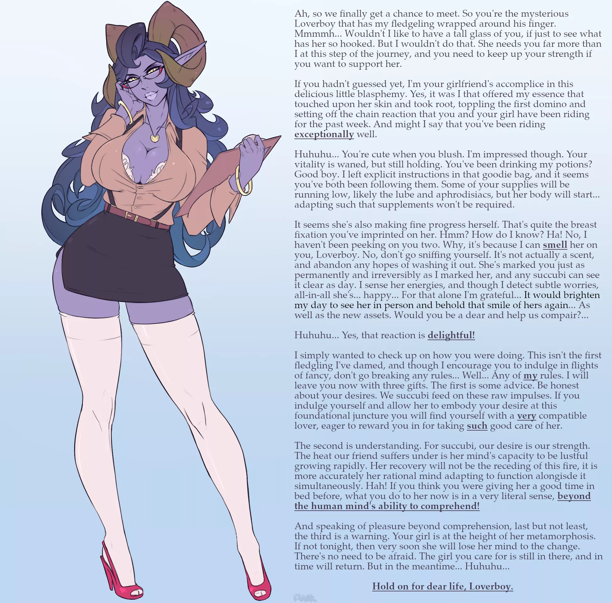 Succubae Transformation part 3.5 [no sex][succubus][transformation][wholesome][intermission] posted by raggedlycc