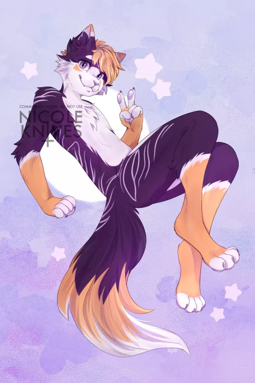 Such a cute character! 💜 | Commission for u/Goldensockss by Nicoscole