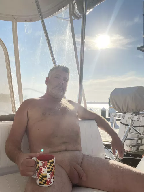 Summer is coming to the Chesapeake Bay! I love drinking my coffee out in the morning sun! (Just hope no one on the dock sees me.) by the_dude_too