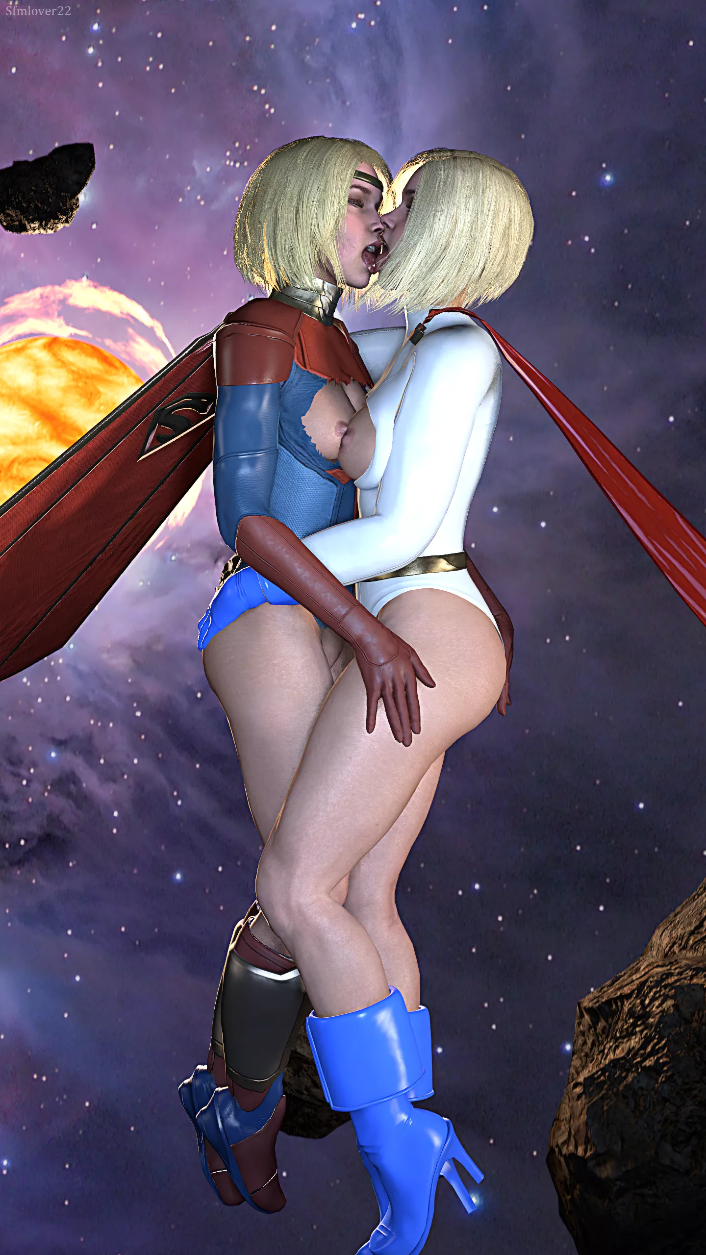 Supergirl x Power Girl (Sfmlover22) [DC] posted by Kuro-Oji