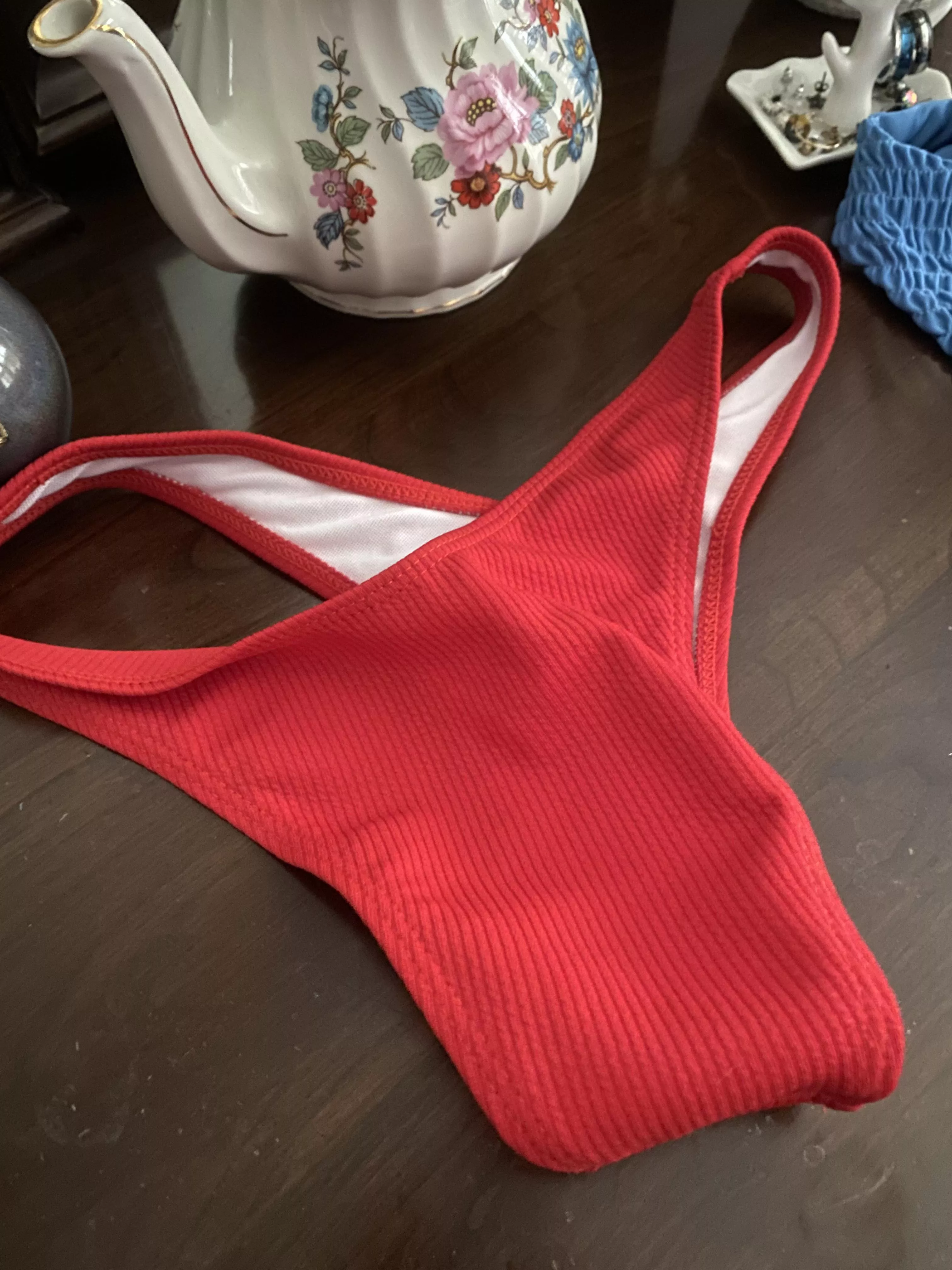 Swim Team Hot Red With Cleaned Gusset 👅 ❤️ posted by SwimTeamHappy