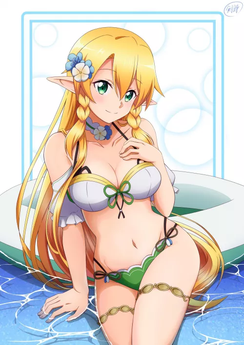 Swimsuit Leafa by degener8weeb