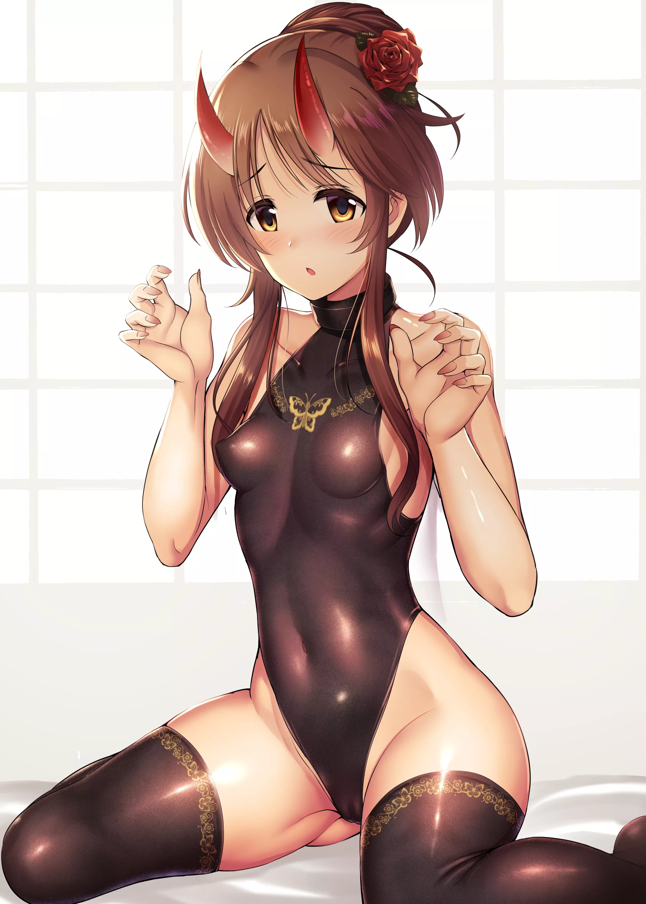 Takamori Aiko Shiny Leotard Demon Girl (Ment ) [Idolmaster] posted by sequence_string