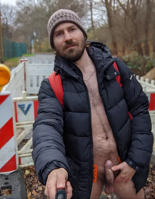 taking a selfie on the street without pants showing cock by rodberl