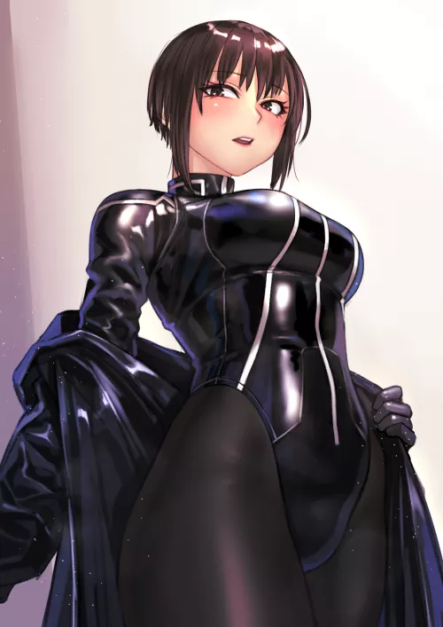 Taking Off Her Cloak Latex Bodysuit (Kirie Kairi) [Original] by sequence_string
