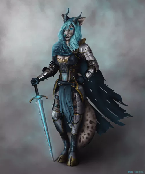 Taliah, leopard furry as a magical knight. commissioned by a redditor by AW1Z