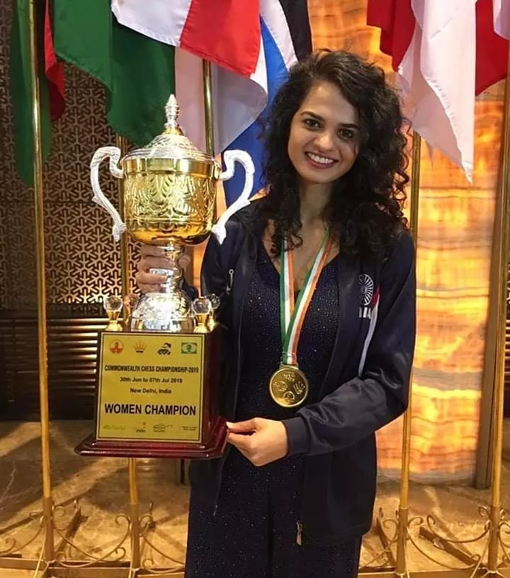 Tania Sachdev after winning Women's Commonwealth Chess Championship 2019 posted by tomsmiththrowaway10
