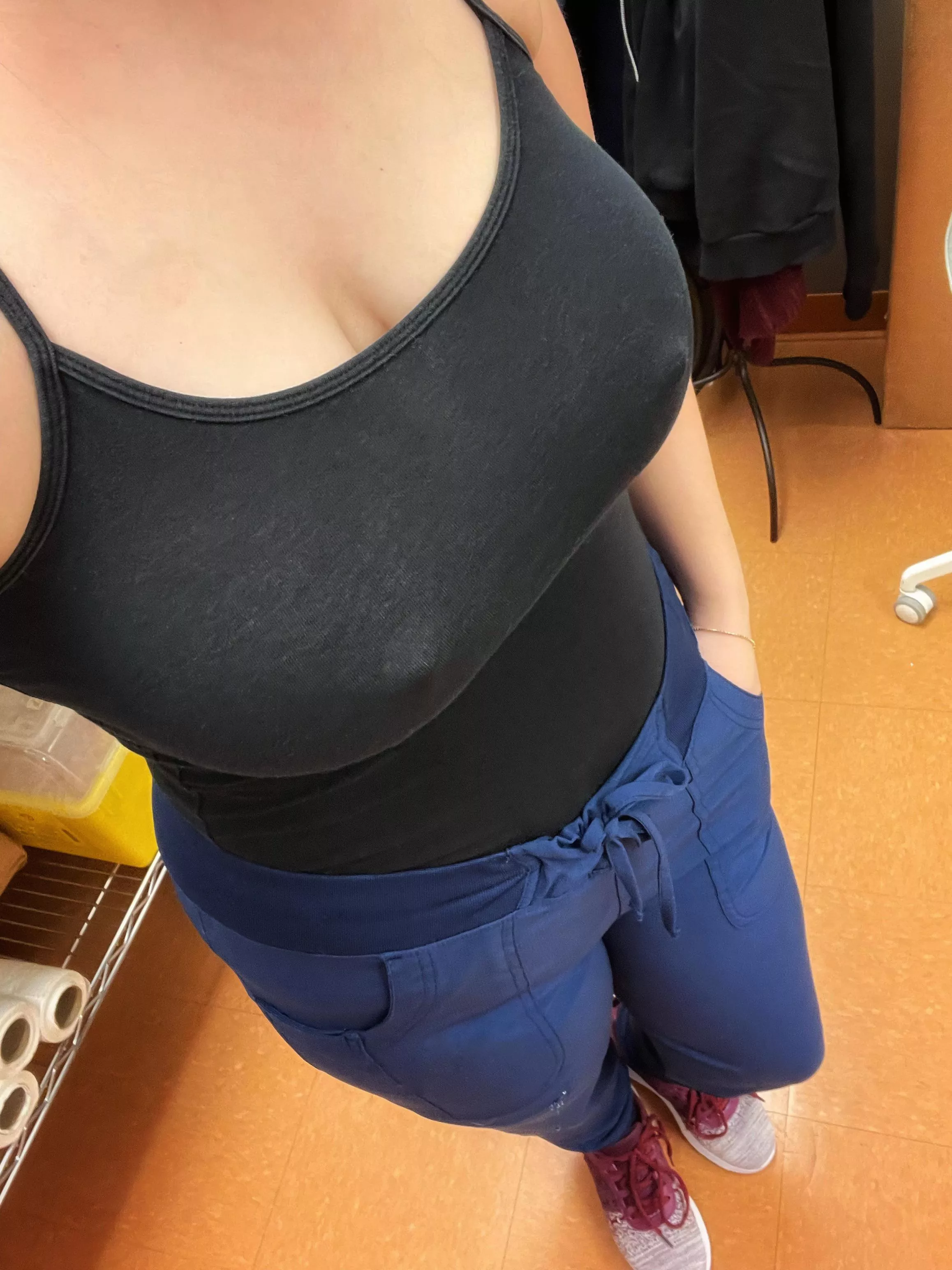 Tank top and braless under my scrub 😋 posted by dickandi