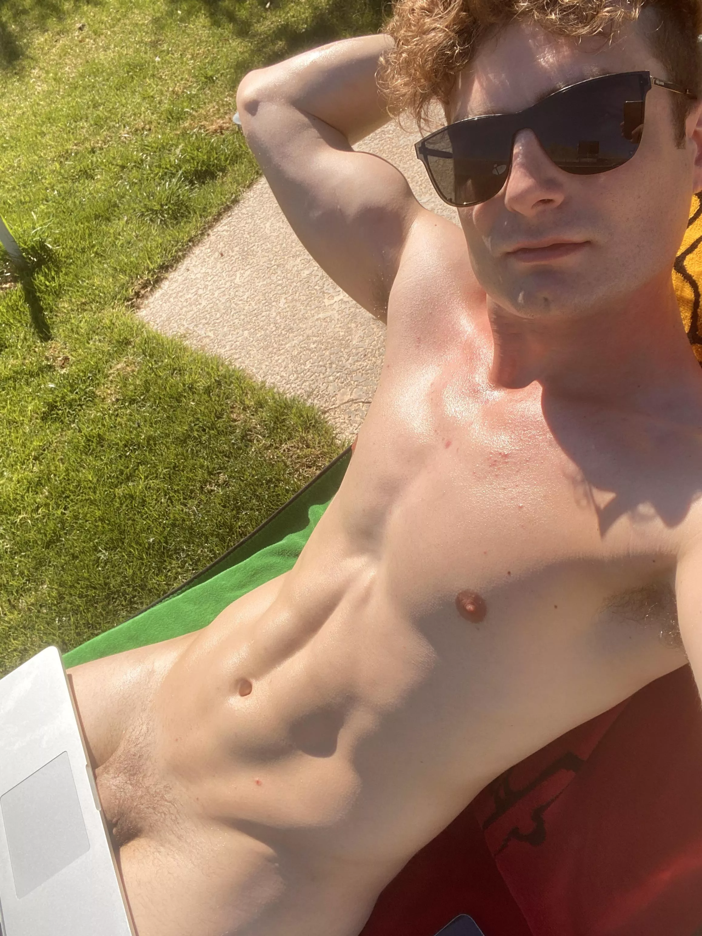 Tanning naked and getting some work done. Hope the neighbors don't mind posted by lvboy96